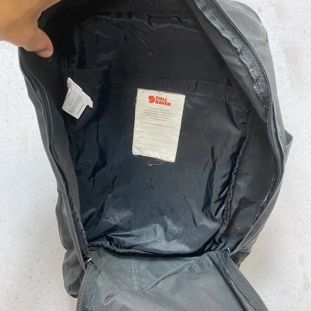 Fjallraven Backpack Unisex OS Black Kanken Classic Vinylon F Bag